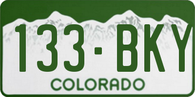 CO license plate 133BKY