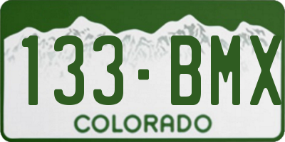 CO license plate 133BMX