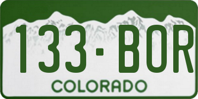 CO license plate 133BOR