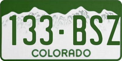 CO license plate 133BSZ
