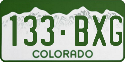CO license plate 133BXG