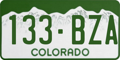 CO license plate 133BZA