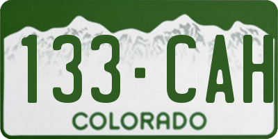 CO license plate 133CAH