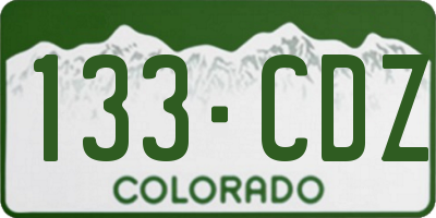 CO license plate 133CDZ