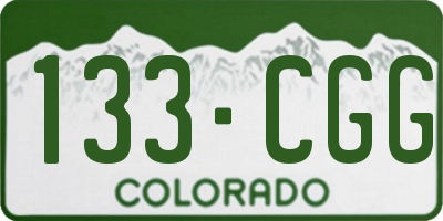 CO license plate 133CGG