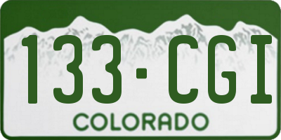 CO license plate 133CGI