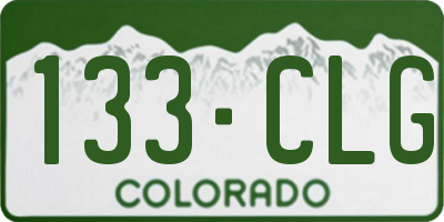 CO license plate 133CLG