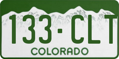 CO license plate 133CLT