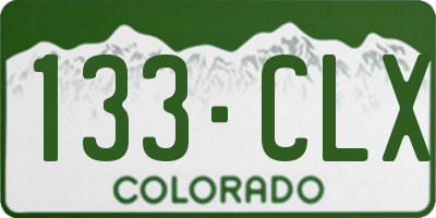 CO license plate 133CLX