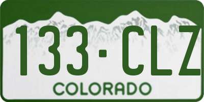 CO license plate 133CLZ