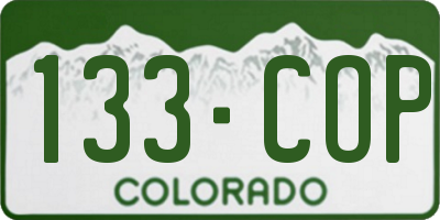 CO license plate 133COP