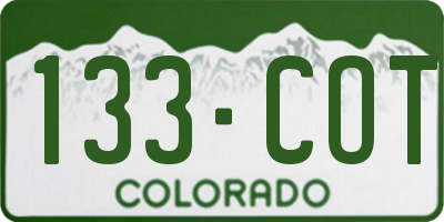 CO license plate 133COT