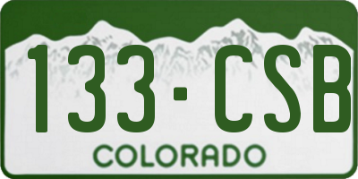 CO license plate 133CSB