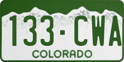 CO license plate 133CWA