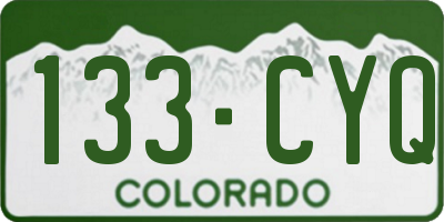 CO license plate 133CYQ