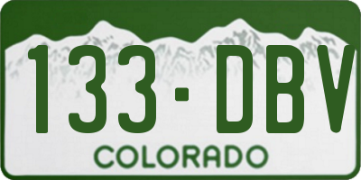 CO license plate 133DBV