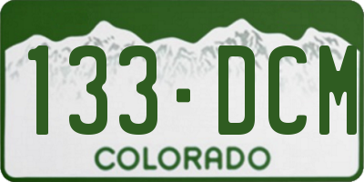 CO license plate 133DCM