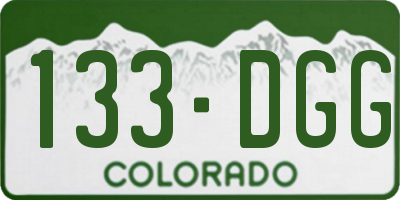 CO license plate 133DGG