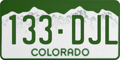 CO license plate 133DJL