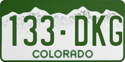 CO license plate 133DKG