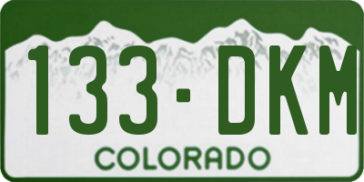 CO license plate 133DKM