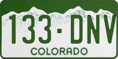 CO license plate 133DNV
