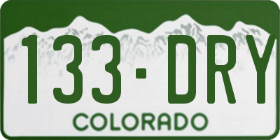 CO license plate 133DRY