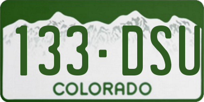CO license plate 133DSU