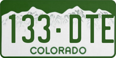 CO license plate 133DTE