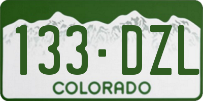 CO license plate 133DZL