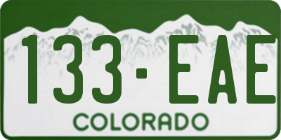 CO license plate 133EAE