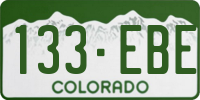 CO license plate 133EBE