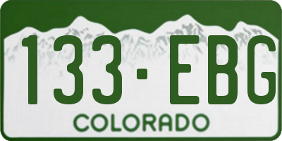 CO license plate 133EBG