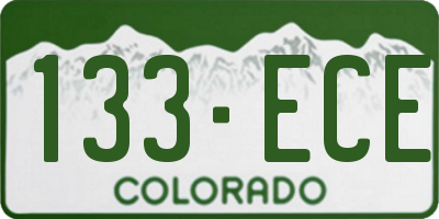 CO license plate 133ECE