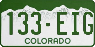 CO license plate 133EIG