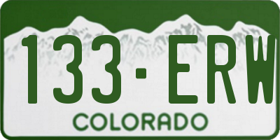 CO license plate 133ERW