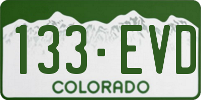 CO license plate 133EVD