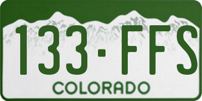 CO license plate 133FFS
