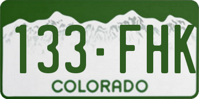 CO license plate 133FHK
