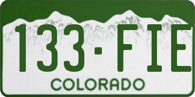 CO license plate 133FIE