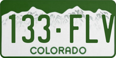 CO license plate 133FLV