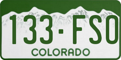 CO license plate 133FSO