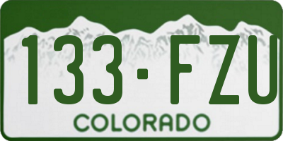 CO license plate 133FZU