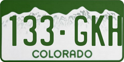 CO license plate 133GKH