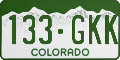 CO license plate 133GKK