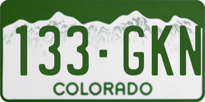 CO license plate 133GKN