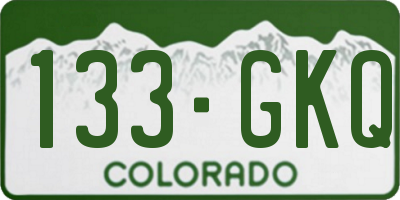 CO license plate 133GKQ
