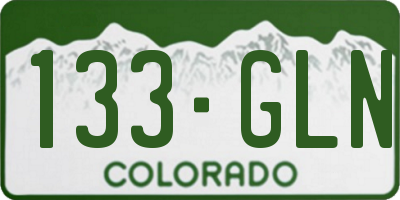 CO license plate 133GLN