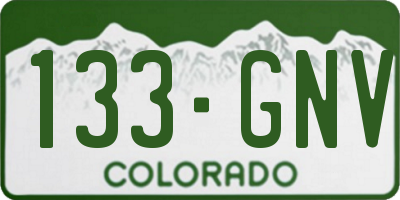 CO license plate 133GNV