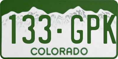 CO license plate 133GPK